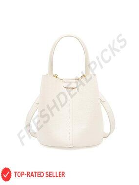 Genuine Leather Crossbody Bucket Bag Women 3-in-1 Shoulder Handbag